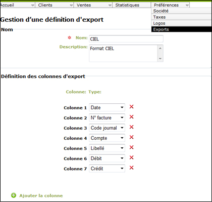 Export des écritures E-Tag